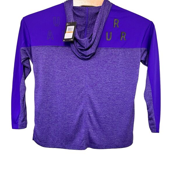 Under Armour Size S Purple UA Tech Twist Graphic HEATGEAR Hoodie Style 1351977 - Picture 2 of 10